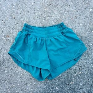 Lululemon Hotty Hot Shorts Sz 0 2.5” inseam; color Teal Lagoon